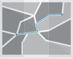Iconic version of a map - Roadmap for Usability and Accessiblity (logo-map with direction)