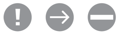Common ballot icons including an arrow and exclamation point