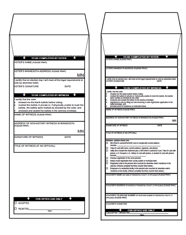 Image of two versions of the envelopes.