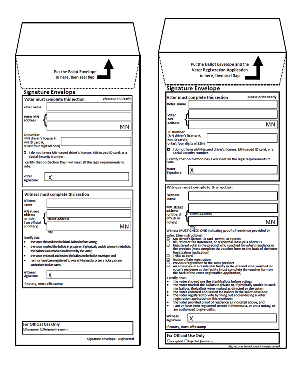 Image of two versions of the envelopes