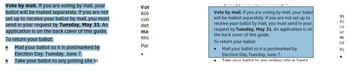 Screen shots showing text that is rendered as text, and text that is rendered as an image