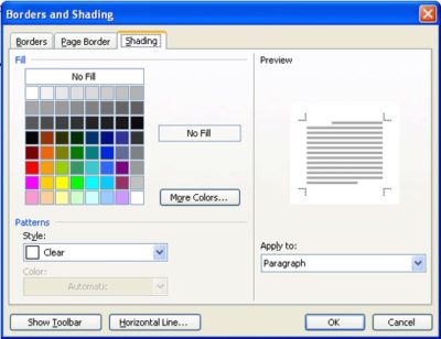 Screen shot of the dialog from Word for Windows