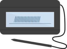 Signature on a customer kiosk signature pag