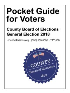 Cover: Pocket Guide for Voters. There is a big blue circle in the bottom right corner that represents a seal