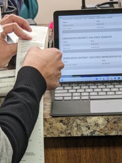 Voters who used the ElectionGuard technology received a confirmation slip with information on how to verify their vote was counted
