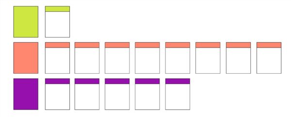 Image of page layouts with colors to differentiate headings