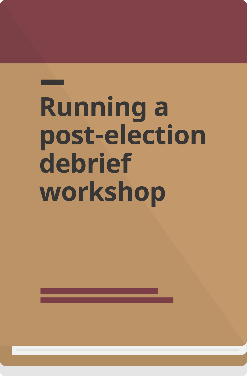 Running a post-election debrief workshop bookcover