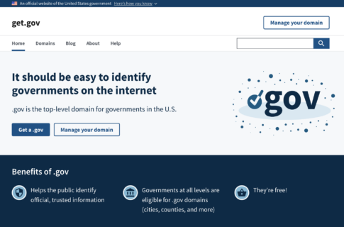 A screenshot of the homepage of get.gov