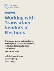 Cover: Working with Translation Vendors in Elections