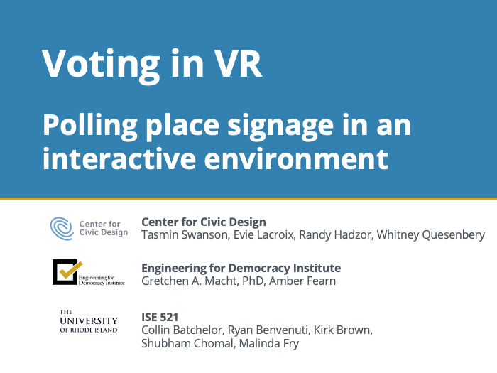 Voting VR: Polling place signage in an interactive environment cover
