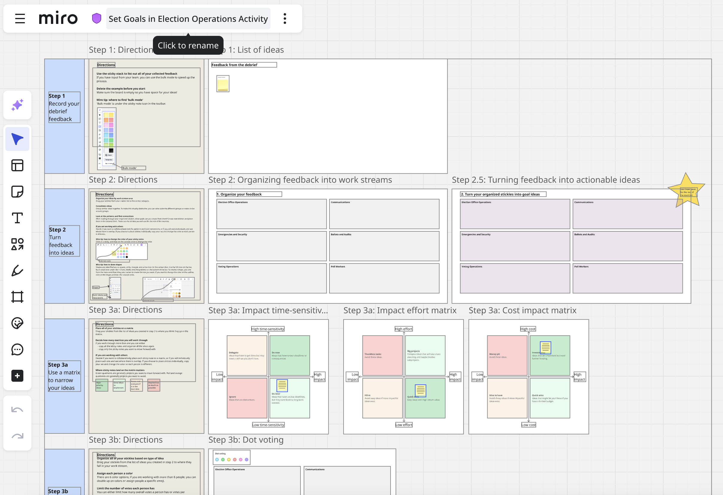 Screenshot of Miro template
